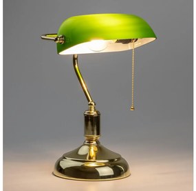 Brilagi - Stolná lampa BANK OFFICE 1xE27/60W/230V zlatá/zelená BG2380