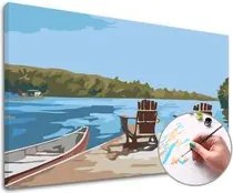 Maľovanie podľa čísel NA MÓLE – nízka náročnosť 70x50  cm