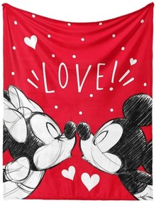 Detská deka Mickey a Minnie Mouse Love 130x160 cm