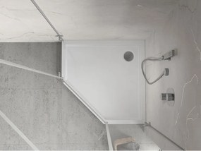 Mexen Flow+ päťuholníková sprchová vanička 100 x 100 cm, biela lesklá, 46P101010H