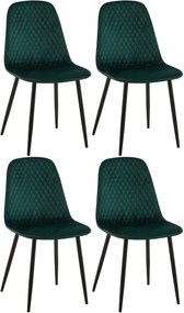 4x Stolička Giverny zamat - zelená