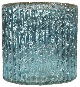 Modrý sklenený svietnik Blava S - Ø 8 * 8 cm
