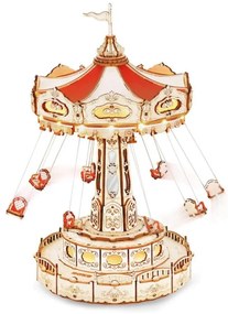 RoboTime - 3D skladačka hracej skrinky Retiazkový kolotoč 3xAAA