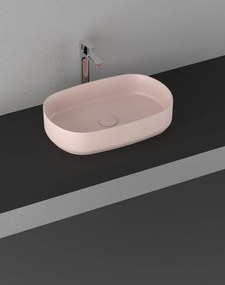 Isvea Isvea, INFINITY OVAL keramické umývadlo na dosku, 55x36cm, ružová Salmon, 10NF65055-2S