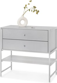 Komoda »GRADE« s 2 zásuvkami, sivá