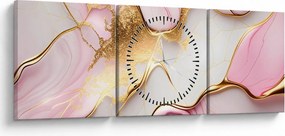 Obraz - Mramorový design (s hodinami) (90x30 cm)