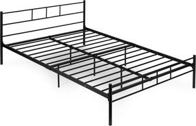Čierna kovová posteľ so stabilným rámom