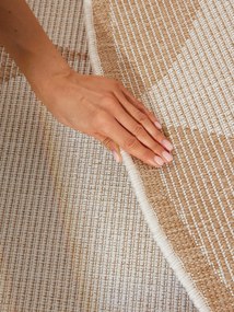 NORTHRUGS, Kusový koberec Duet Bowen 106245 Beige/White kruh - na von aj na doma, 160x160 (priemer) kruh, béžová, chodba / predsieň