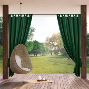 ZÁHRADNÝ VODEODOLNÝ ZÁVES NA PÚTKACH GARDEN 155X220 CM ZELENÁ
