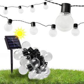 BERGE Solárna lampa 5m + 20 žiaroviek Garden Solar IP44 Vonkajšie