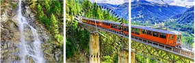 Obraz - Matterhorn, Zermatt, Valais, Švajčiarsko (s hodinami) (90x30 cm)
