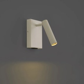 Moderné nástenné svietidlo béžové nastaviteľné s USB-C - Croft