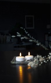 STAR TRADING Čajová LED sviečka Flamme White 5,8 cm – set 2 ks