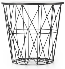 Konferenčný stolík HARISSA 41x42 cm čierna/čierny dekor mramoru