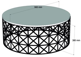 Konferenční stolek Selin 90 cm černý/dub sonoma