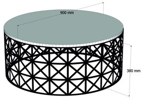 Konferenčný stolík Selin 90 cm čierny/hnedý