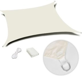 Tieniaca plachta na balkón - obdĺžnik - 3x2m - béžová (180g/m2)