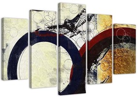 Gario Obraz na plátne Tmavé kruhy - 5 dielny Rozmery: 100 x 70 cm