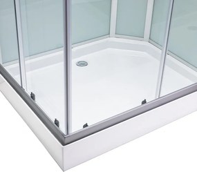 BPS-koupelny Hydromasážny box HYD-AL120 ľavý, 120x80 cm, kartáčovaný chróm/transparent