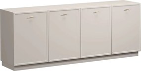Komoda Lorini 200 cm štvordverová - kašmír / zlaté úchytky T-bar