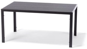 Záhradná jedálenská súprava pre 4 osoby s čiernou stoličkou Joanna a stolom Viking, 90 x 150 cm