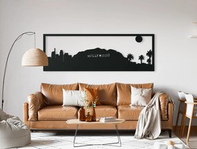 drevko Obraz Los Angeles panoráma Rozmer obrazu: 29,5 x 89 cm, Farba dekorácie: Čierna