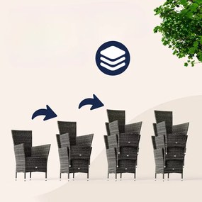 InternetovaZahrada Záhradná ratanová zostava Berlin 1+6 - sivá/antracit