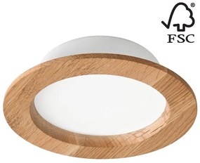 Lamkur LED Podhľadové svietidlo WOODY SPOT LED/12,5W/230V 4000K dub ø 16 cm LA51895