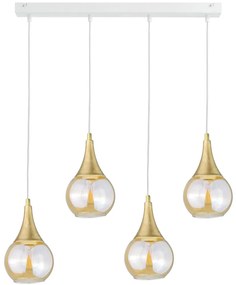 Luster na lanku LACRIMA WHITE 4xE27/60W/230V