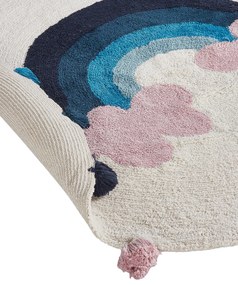Detský bavlnený koberec so vzorom dúhy ø 120 cm viacfarebný GORISA Beliani