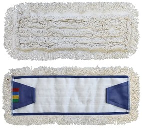 Mop so záložkami Standard, 50 cm - bavlna, biela