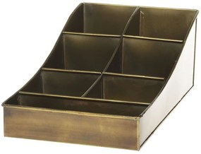 Mosadzný antik kovový triediaci box Jassy - 37*22*14 cm