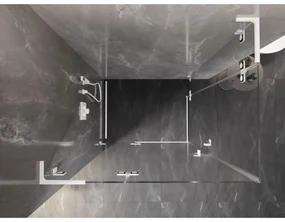 Mexen Lunar, L Duo výklopný sprchový kút 110 x 75 cm, 8mm číre sklo, biely profil, 834L-110L-075P-20-00