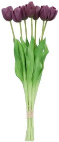 Kytica 7ks fialových realistických tulipánov Tulips - 43cm