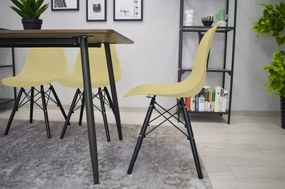 Set dvoch jedálenských stoličiek OSAKA krémové (čierne nohy) 2ks