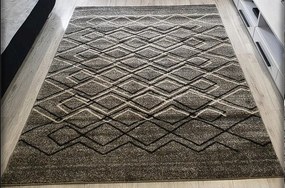 Moderný sivý koberec Rio 166 s geometrickým vzorom – rôzne rozmery Rozmer: 60x100 cm