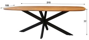 Jedálenský stôl 29-77 Arhus 215x105cm Masív Drevo Acacia - Komfort-nábytok