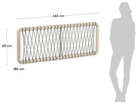 Čelo postele z cédrového dreva v sivo-prírodnej farbe 165x60 cm Aberash - Kave Home