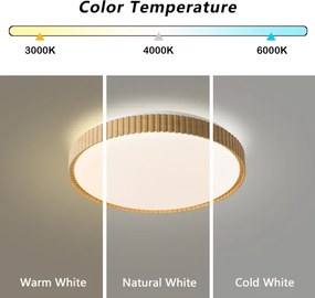 Brilagi-LED Stmievateľné stropné svietidlo CORVO LED/72W/230V 3000-6000K s drevodekorom pr.50 cm + diaľkové ovládanie
