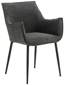 Tmavosivé čalúnené jedálenské kreslo Bonita – Actona