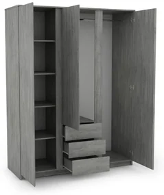 Šatníková skriňa Carlos, šedý beton, 152 cm