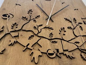 Drevené štvorcové hodiny Oak