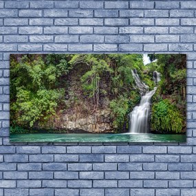 Obraz na akrylátovom skle Vodopád skala príroda 120x60 cm