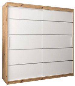 Šatníková skriňa 200 cm Verika 1 200 (dub artisan + biela). Akcia -19%. Vlastná spoľahlivá doprava až k Vám domov. 1063726
