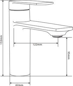 Mexen Zero, umývadlová batéria, zlatá lesklá, 71100-50