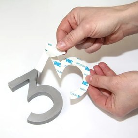 Domové číslo "5", RN.100LV, brúsené, strieborná