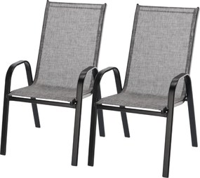 Garden Line SADA 2 ŠEDÝCH ZÁHRADNÝCH STOLIČIEK 54 x 72 x 96