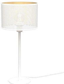 Luminex Stolná lampa LOFT SHADE 1xE27/60W/230V pr. 25 cm biela/zlatá LU5271