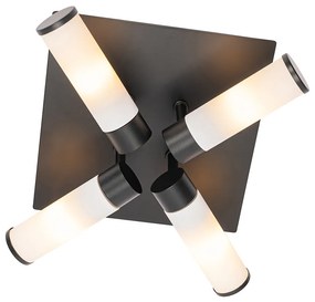 Moderné stropné svietidlo do kúpeľne čierne 4-žiarovkové IP44 - Bath