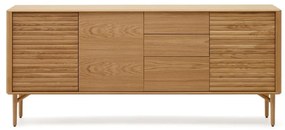 Nízka komoda v dekore duba v prírodnej farbe 200x86 cm Lenon – Kave Home
